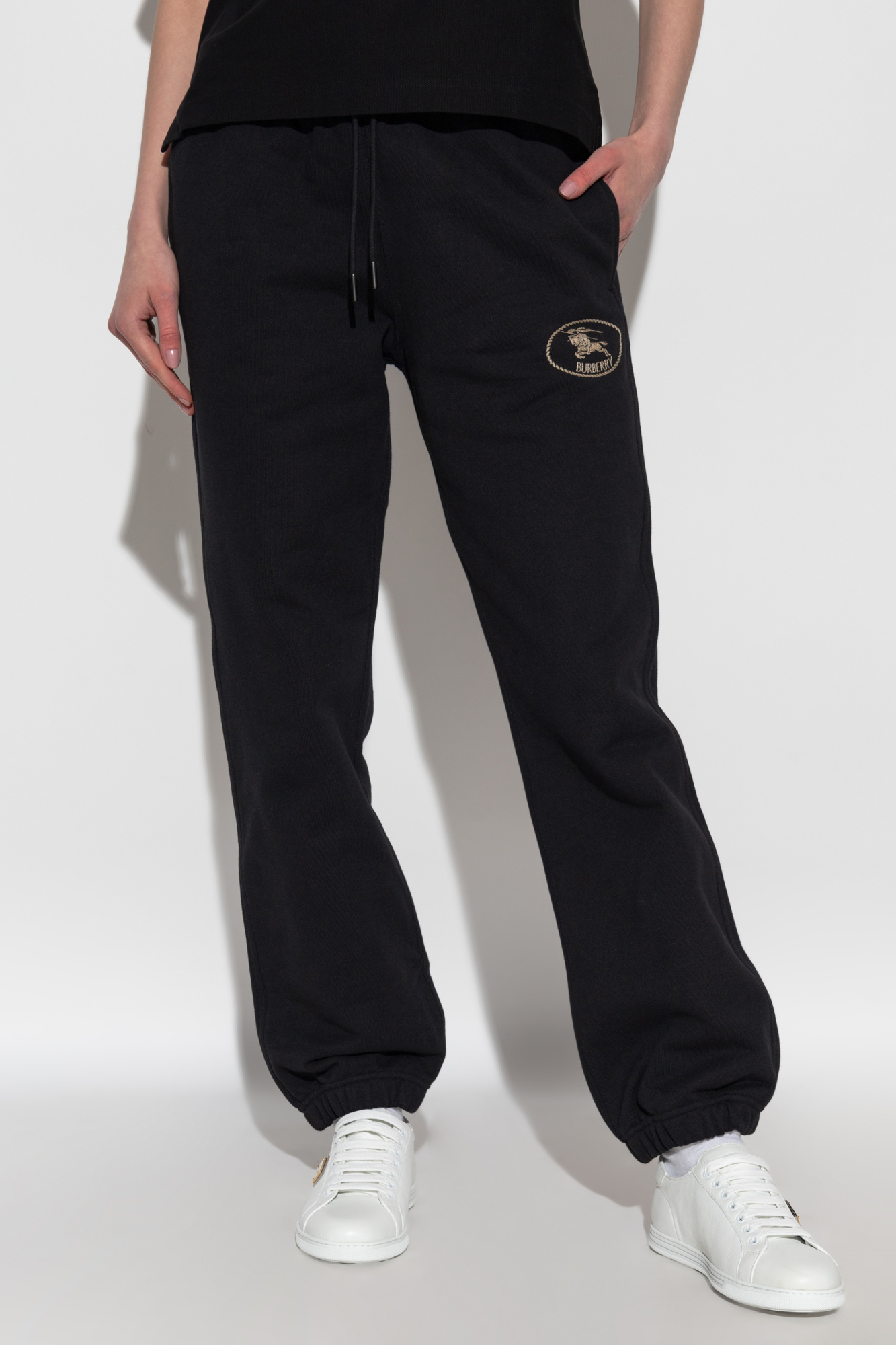 パンツ Burberry PANTS (8111679 A1189) Black Trousers with logo Burberry - Vitkac AS